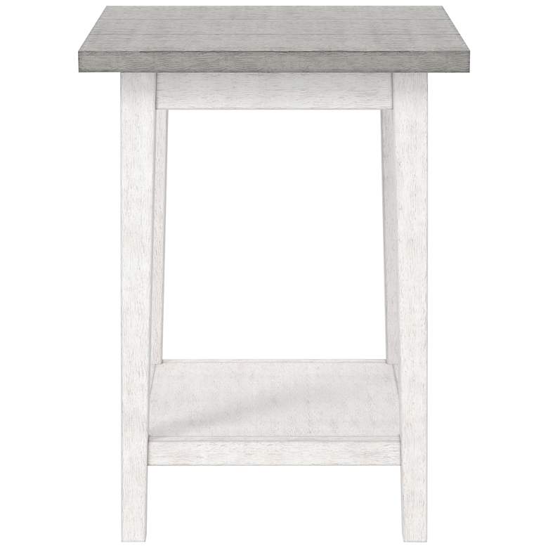 Image 6 Himian 19 3/4 inch Wide Gray Antique White Wood End Table  more views