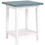 Himian 19 3/4"W Light Green Antique White Wood End Table 