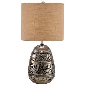 Image2 of Hinata Antique Silver Aged and Bronze Ceramic Table Lamp