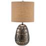 Hinata Antique Silver Aged and Bronze Ceramic Table Lamp