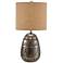 Hinata Antique Silver Aged and Bronze Ceramic Table Lamp