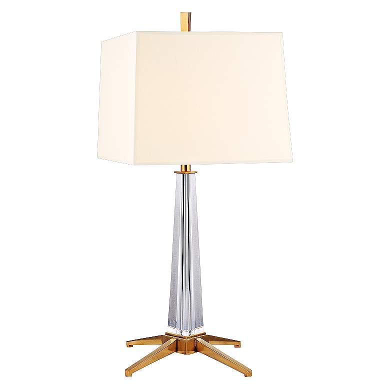 Image 1 Hindeman Aged Brass Table Lamp with White Shade