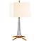 Hindeman Aged Brass Table Lamp with White Shade