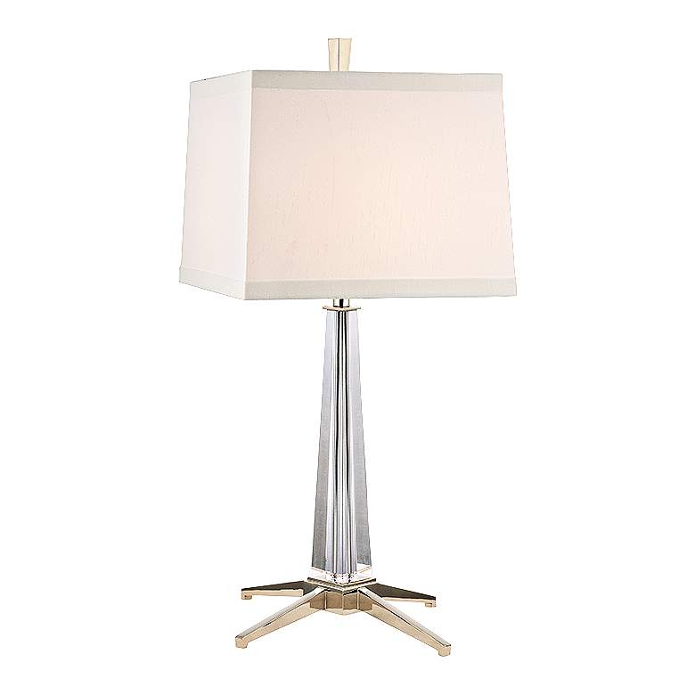 Image 1 Hindeman Polished Nickel Table Lamp with White Shade
