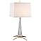Hindeman Polished Nickel Table Lamp with White Shade