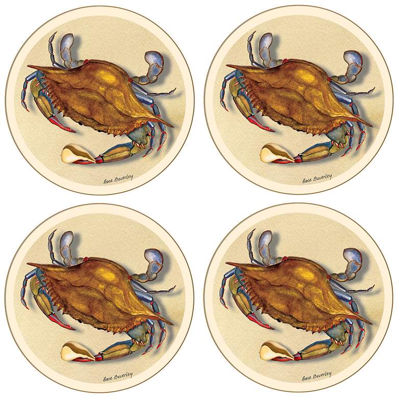 Image 1 Hindostone Set of 4 Blue Crab Coasters