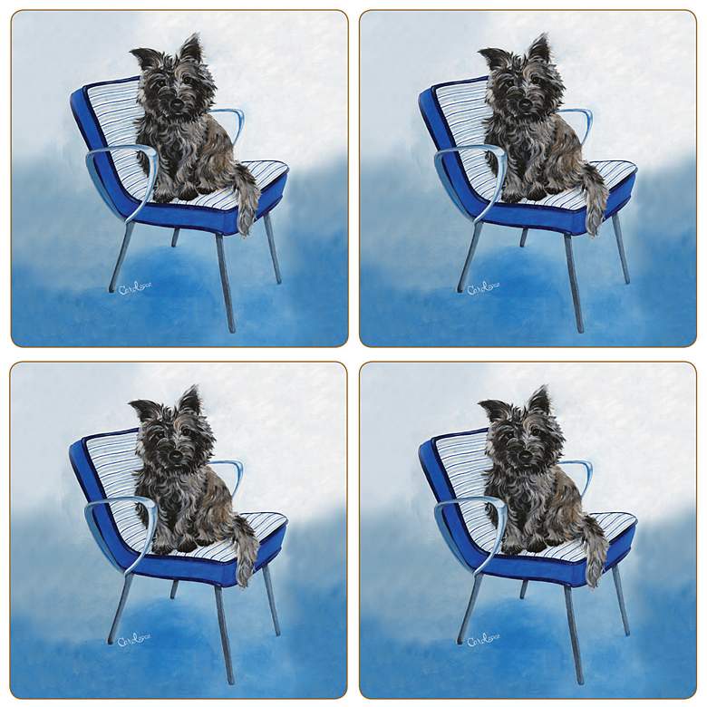 Image 1 Hindostone Set of 4 Cairn Terrier Coasters