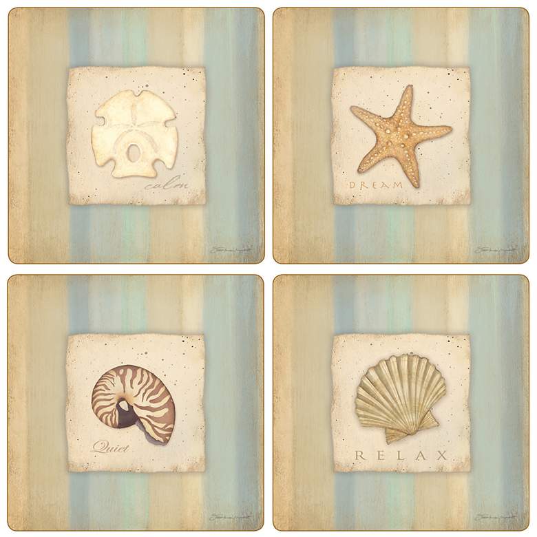 Image 1 Hindostone Set of 4 Calming Sea Collection Coasters