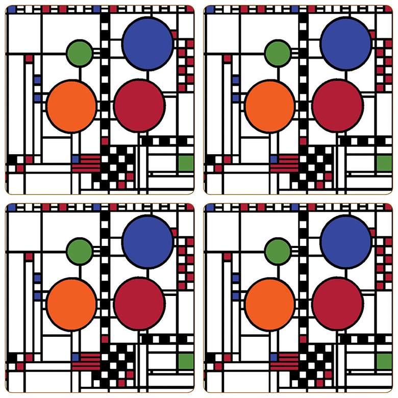 Image 1 Hindostone Set of 4 Coonley Playhouse Window Coasters
