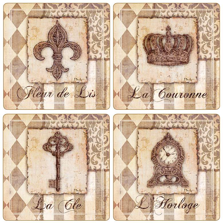 Image 1 Hindostone Set of 4 Provincial Collage Coasters