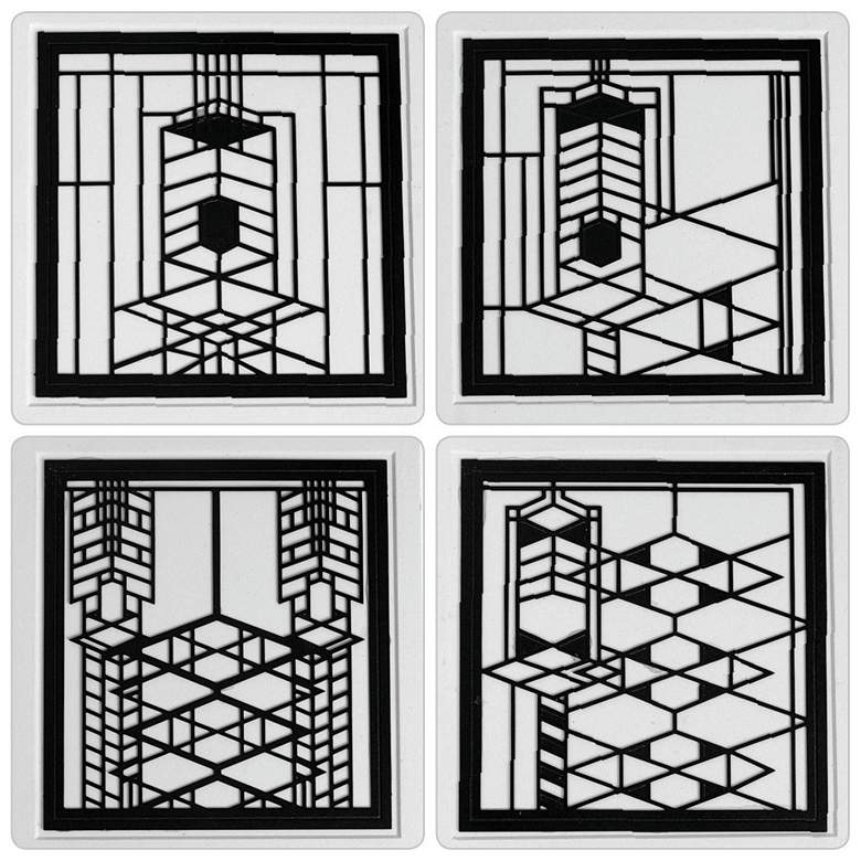 Image 1 Hindostone Set of 4 Robie House Metal Inserts Coasters