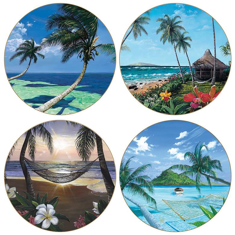 Image 1 Hindostone Set of 4 Tropical Travels Coasters