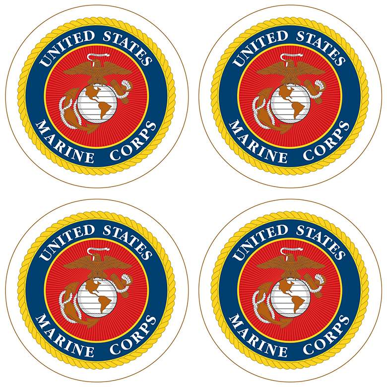 Image 1 Hindostone Set of 4 United States Marine Corps Coasters