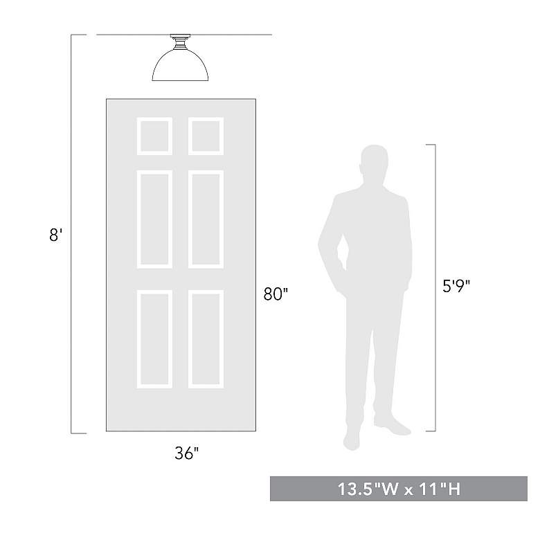 Image 3 Hines 13 1/2" Wide 1-Light Semi-Flush in Matte Black with Seeded Glass more views