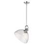 2_Hines 13 1/2" Wide Chrome 1-Light Pendant With Seeded Glass more views