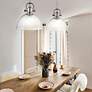 5_Hines 13 1/2" Wide Chrome 1-Light Pendant With Seeded Glass more views