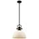 Hines 13 1/2" Wide Matte Black Pendant Light w/ Opal Glass