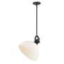 2_Hines 13 1/2" Wide Matte Black Pendant Light w/ Opal Glass more views