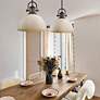 5_Hines 13 1/2" Wide Matte Black Pendant Light w/ Opal Glass more views