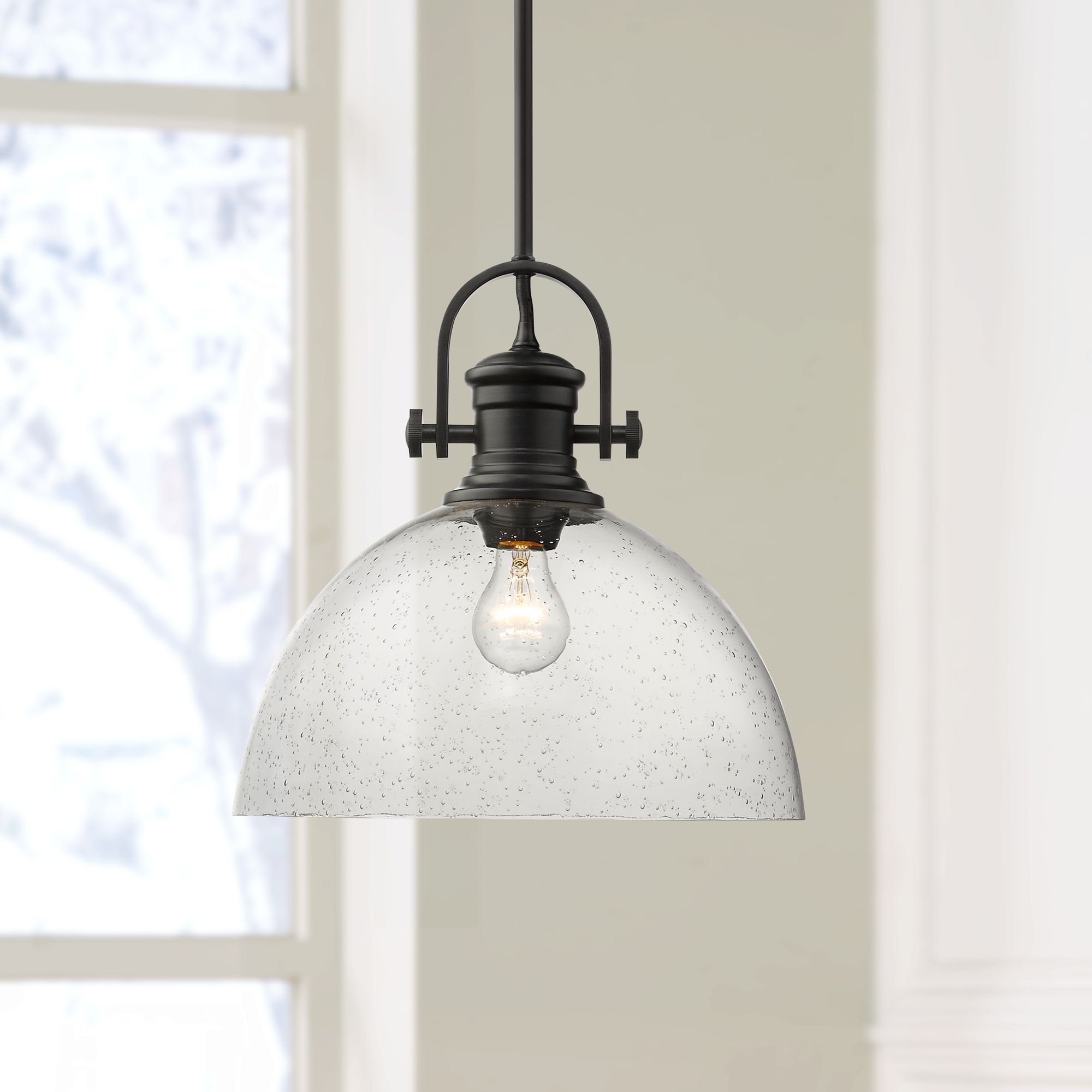 large matte black pendant light