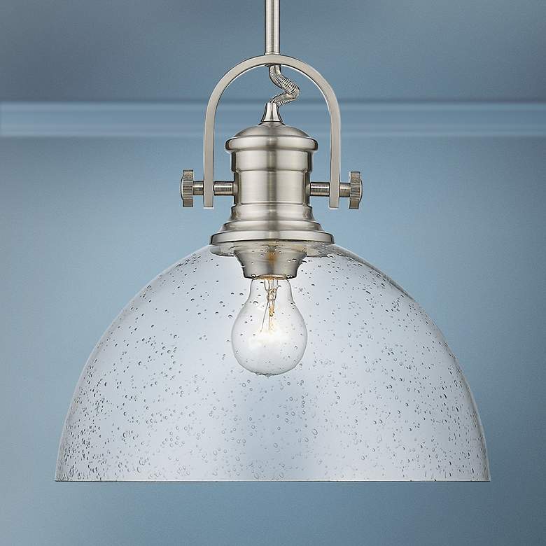 Hines 13 1/2&quot; Wide Pewter Pendant Light