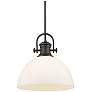 Hines 13 1/2" Wide Rubbed Bronze 1-Light Pendant With Opal Glass