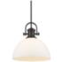 Hines 13 1/2" Wide Rubbed Bronze 1-Light Pendant With Opal Glass