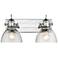 Hines 17 7/8" Wide 2-Light Vanity Light in Chrome with Seeded Glass