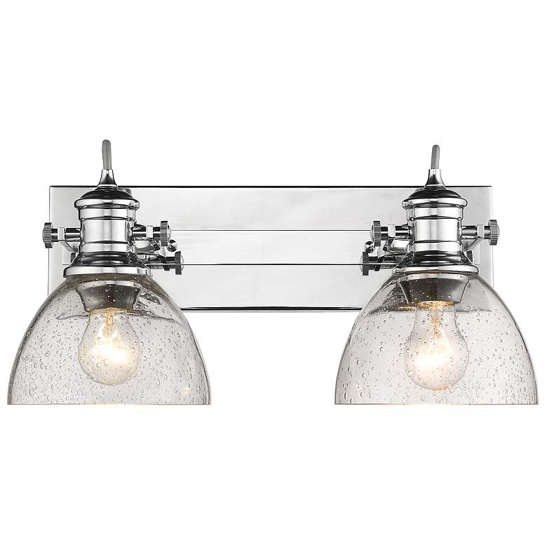 Image 1 Hines 17 7/8" Wide 2-Light Vanity Light in Chrome with Seeded Glass