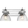 Hines 17 7/8" Wide 2-Light Vanity Light in Chrome with Seeded Glass