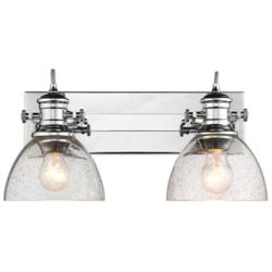 Hines 17 7/8" Wide 2-Light Vanity Light in Chrome with Seeded Glass