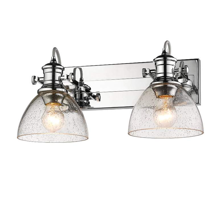 Image 2 Hines 17 7/8" Wide 2-Light Vanity Light in Chrome with Seeded Glass more views