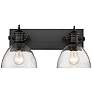 Hines 17 7/8" Wide 2-Light Vanity Light in Matte Black with Seeded Gla
