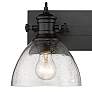 2_Hines 17 7/8" Wide 2-Light Vanity Light in Matte Black with Seeded Gla more views