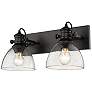 3_Hines 17 7/8" Wide 2-Light Vanity Light in Matte Black with Seeded Gla more views