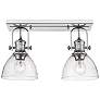 Hines 17 7/8" Wide Chrome 2-Light Semi-Flush With Seeded Glass