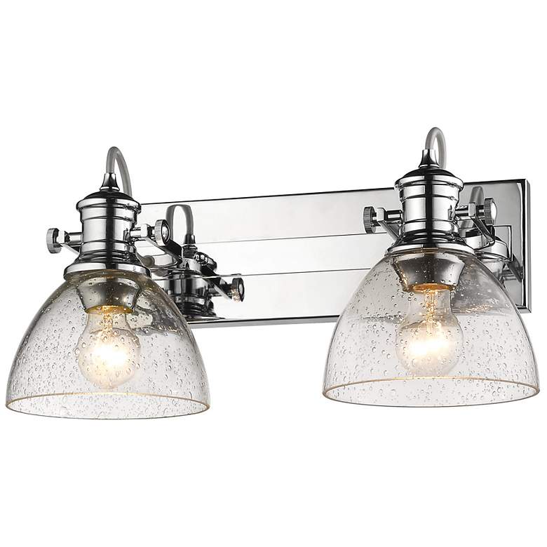 Image 3 Hines 17 7/8" Wide Chrome 2-Light Semi-Flush With Seeded Glass more views