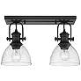 Thumbnail3 of Hines 17 7/8" Wide Matte Black 2-Light Semi-Flush With Seeded Glass more views