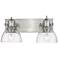 Hines 17 7/8" Wide Pewter 2-Light Bath Light with Seeded Glass
