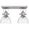 Hines 17 7/8" Wide Pewter 2-Light Semi-Flush With Seeded Glass