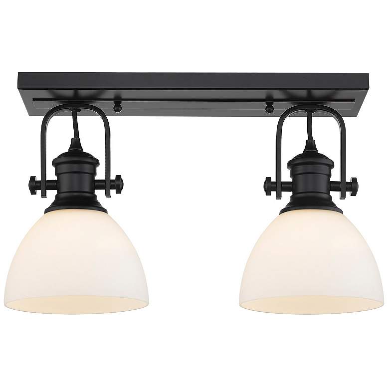 Image 1 Hines 18" Wide Matte Black 2-Light Ceiling Light