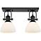 Hines 18" Wide Matte Black 2-Light Ceiling Light