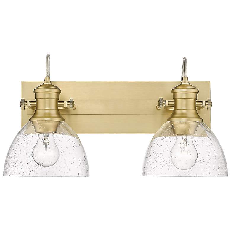 Image 2 Hines 18"W Brushed Champagne Bronze 2-Light Ceiling Light