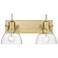 Hines 18"W Brushed Champagne Bronze 2-Light Ceiling Light