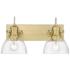 Hines 18"W Brushed Champagne Bronze 2-Light Ceiling Light