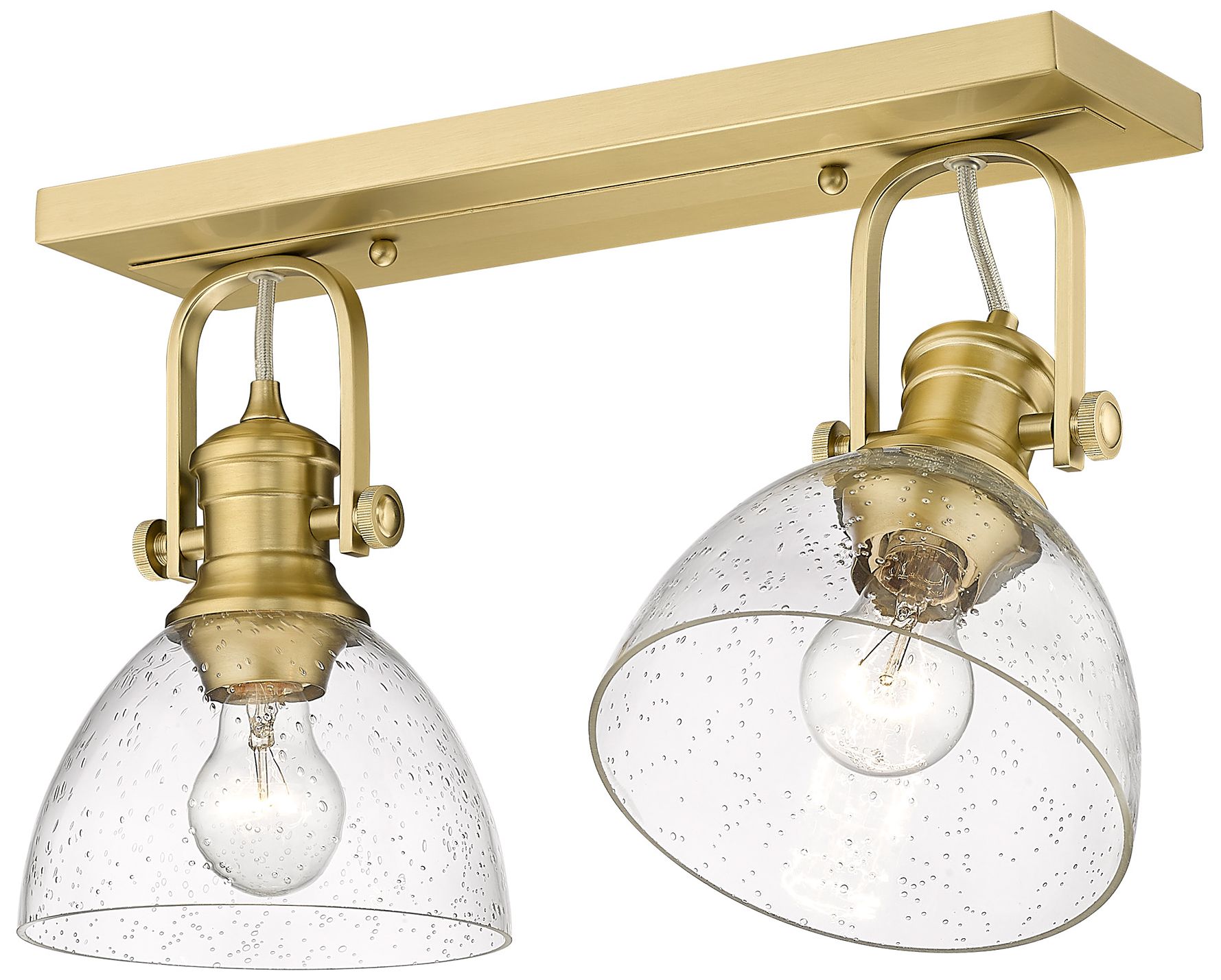 Image 3 Hines 18"W Brushed Champagne Bronze 2-Light Ceiling Light more views