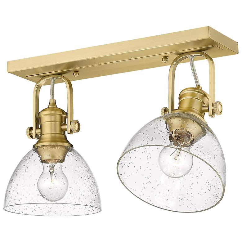 Image 3 Hines 18"W Brushed Champagne Bronze 2-Light Ceiling Light more views