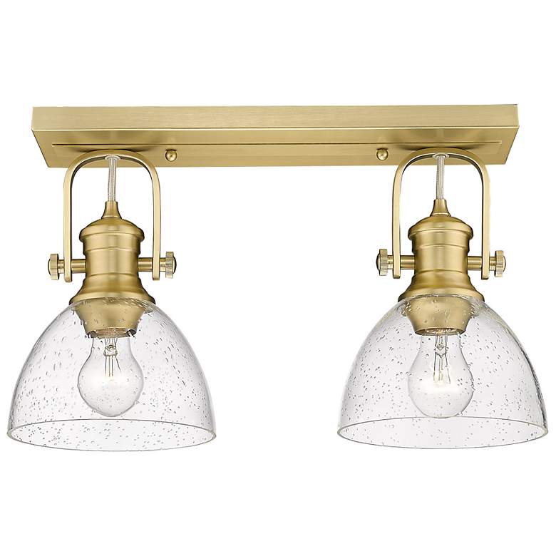 Image 5 Hines 18"W Brushed Champagne Bronze 2-Light Ceiling Light more views