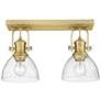 5_Hines 18"W Brushed Champagne Bronze 2-Light Ceiling Light more views