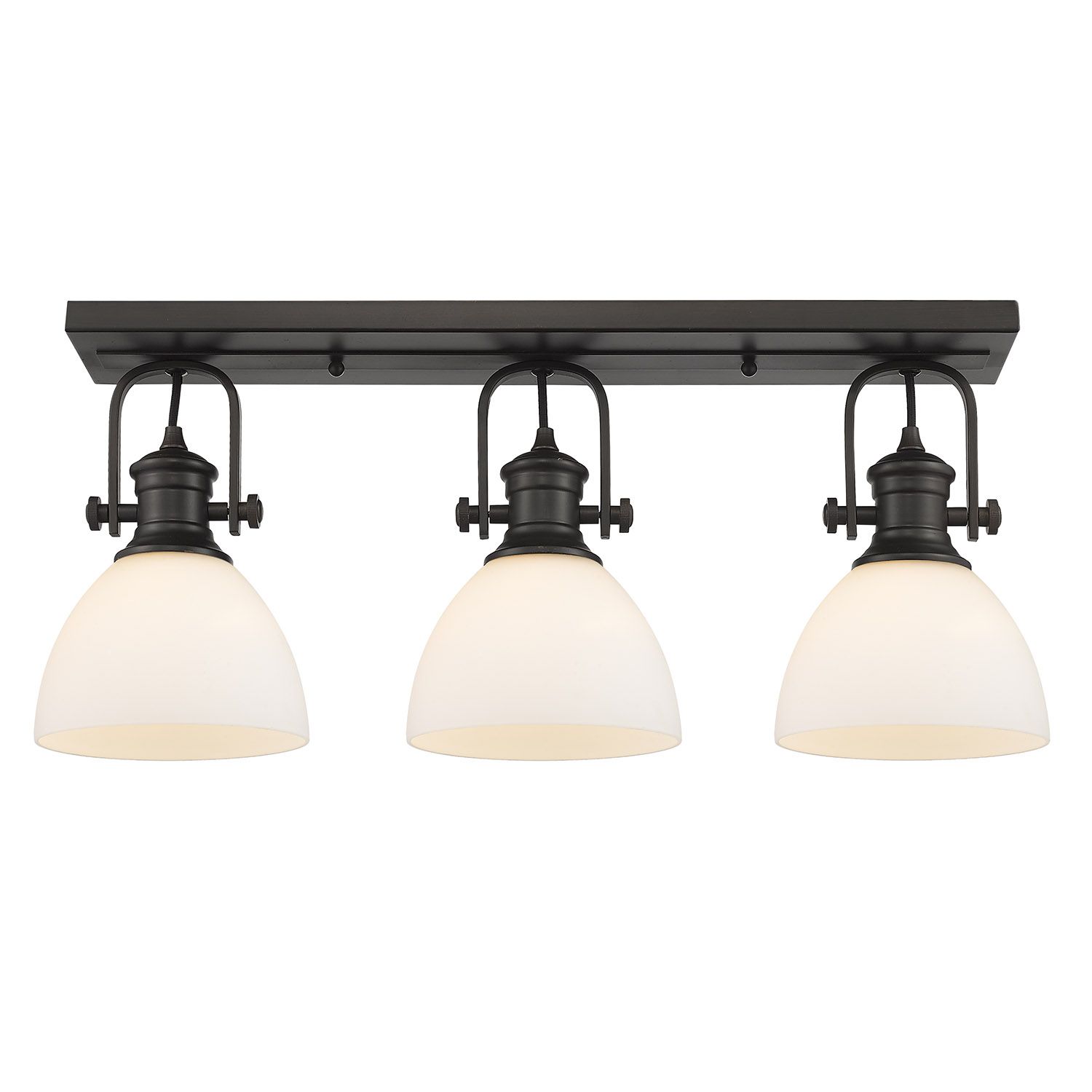 Image 5 Hines 25 1/8" Wide 3-Light Vanity Light in Rubbed Bronze with Opal more views